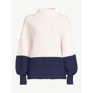 Free Assembly Multicolor Cowl Neck Sweater with Soft Knit Fabric